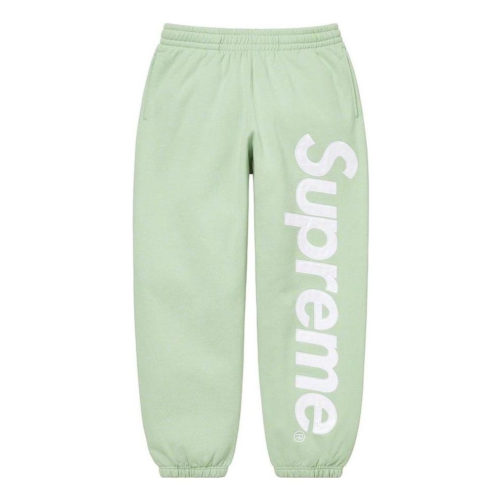 Supreme Satin Appliqu Sweatpants 'Green White' SUP-FW22-439
