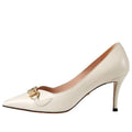 (WMNS) Gucci Zumi mid-heel leather pump 'White' 596860-C9D00-9050