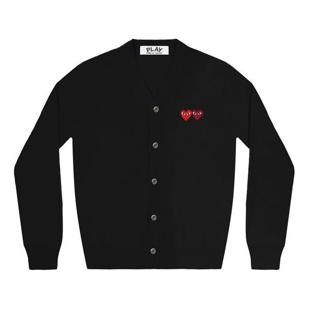 COMME des GARCONS PLAY Cardigan With Double Emblems 'Black' AZ-N058-051-1