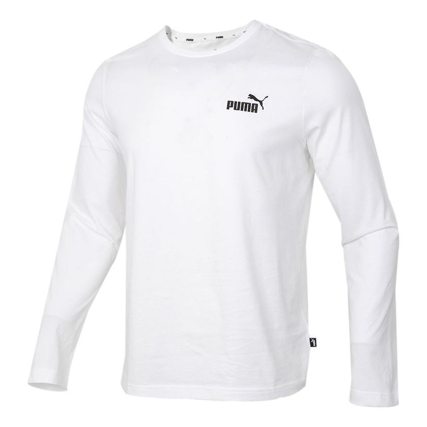 PUMA Logo Printing Colorblock Round Neck Long Sleeve 'White' 845924-02