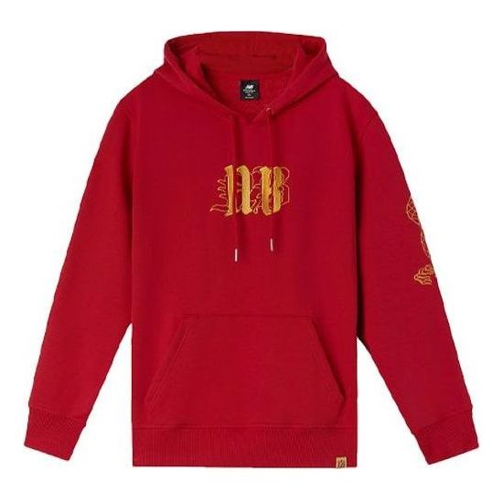 New Balance Lifestyle Graphic Print Hoodie Asia Sizing 'Red Yellow' AMT01596-REP
