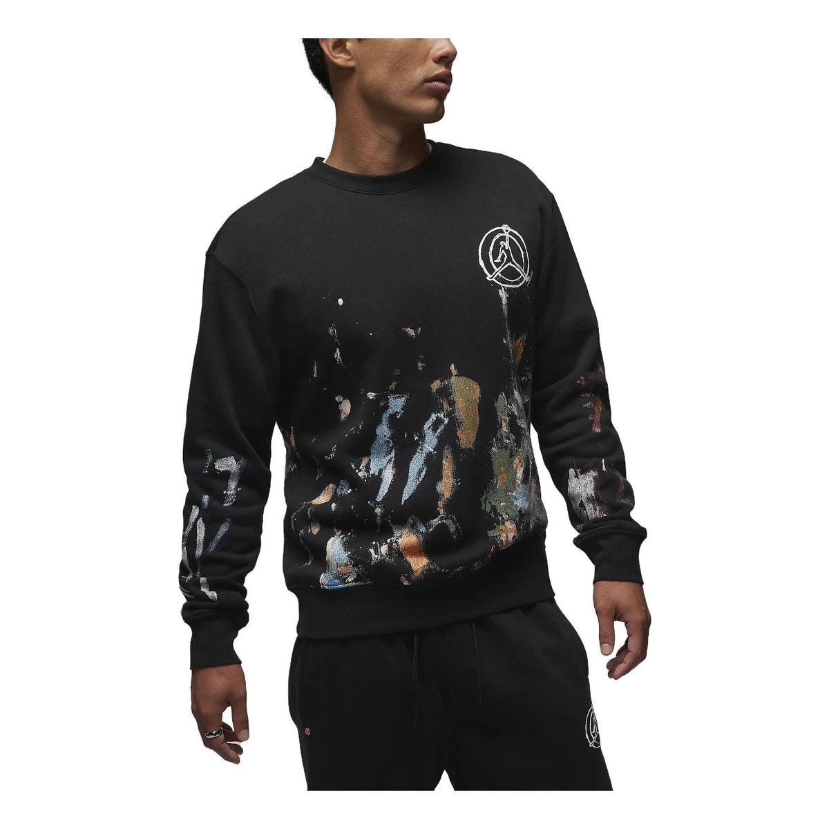 Air Jordan Artist Series by Jammie Holmes Fleece Crew-Neck Sweatshirt 'Black' FB6991-010