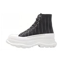 (WMNS) Alexander McQueen Tread Slick Lace Up Ankle Sneakers 'Black Striped' 766898W4XA11678