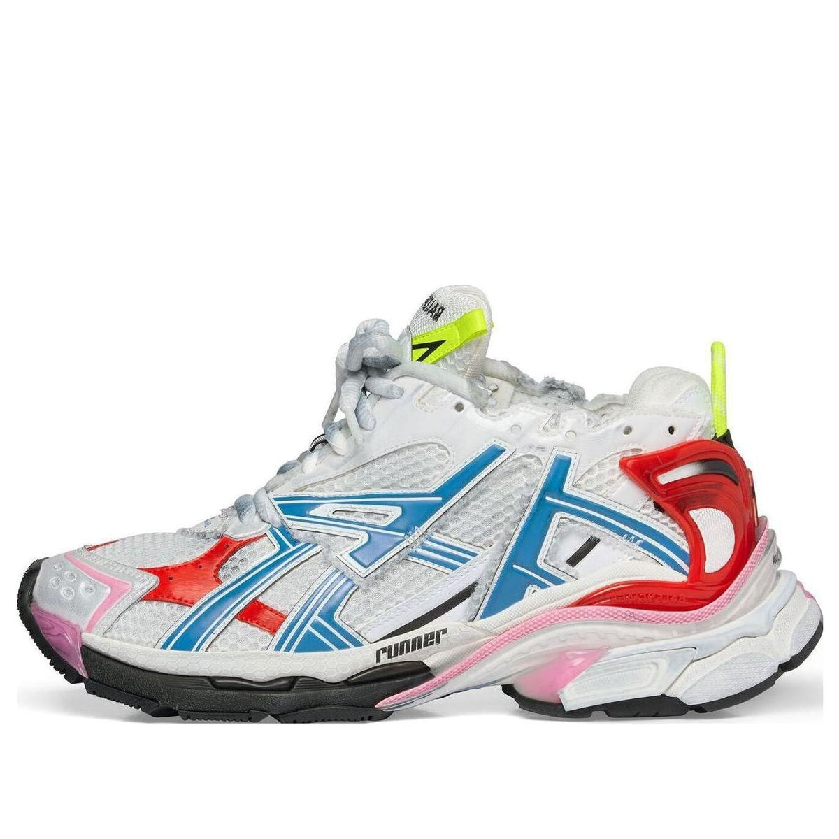 Balenciaga Runner Sneakers 'White Blue Red Mesh and Nylon' 677403W3RB69645