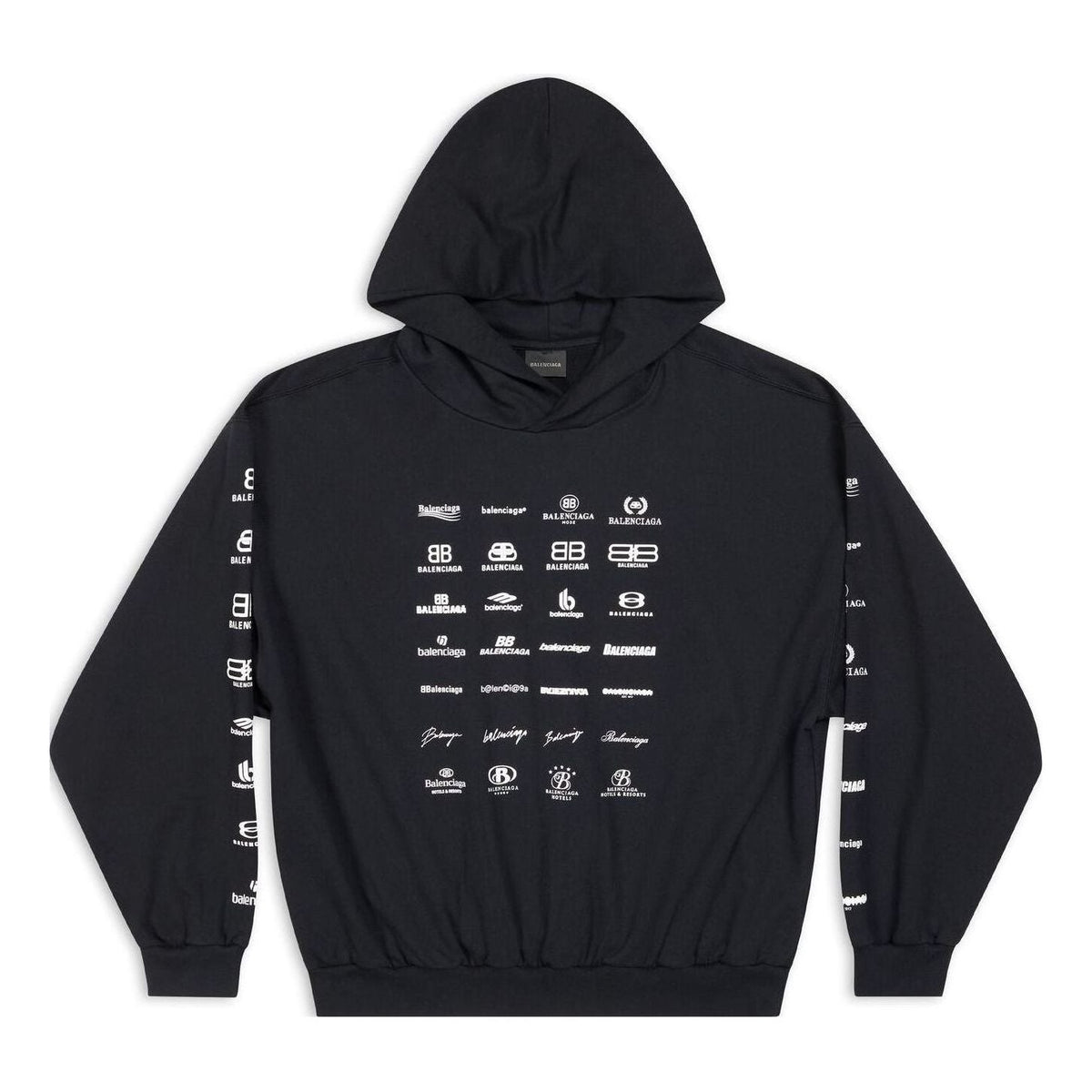 Balenciaga Archives Logos Hoodie 'Black' 726241TNVQ81070
