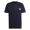 Men's adidas originals Solid Color Logo Round Neck Short Sleeve Legendary Blue T-Shirt HC7161