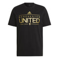 adidas Manchester United Soccer/Football Sports Alphabet Printing Solid Color Short Sleeve Black HG1246