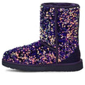 (WMNS) UGG Classic Short Stellar Sequin Snow Boots Black/Blue/Purple 1112514-MDL