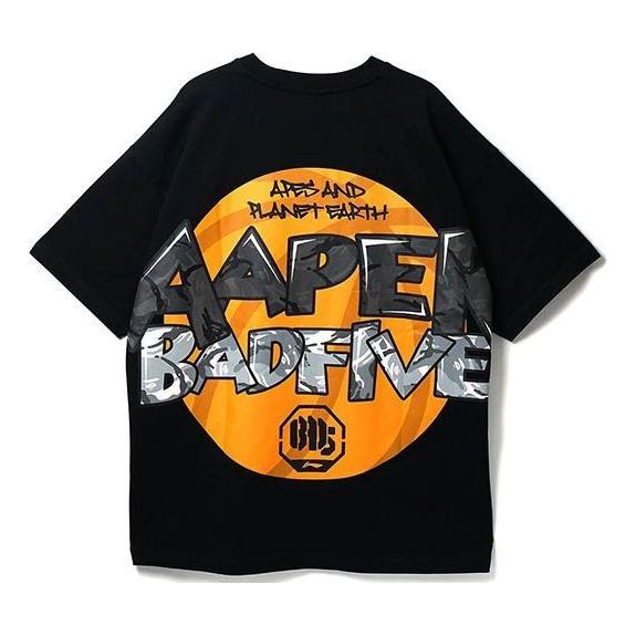 Li-Ning x Aape BadFive Graphic Loose Fit T-shirt 'Black' AHSR751-1
