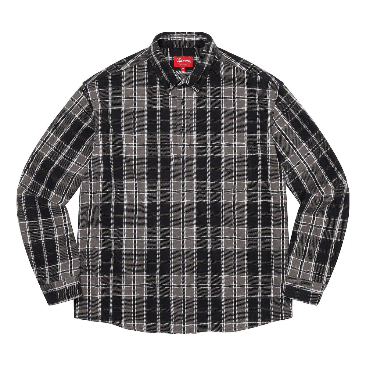 Supreme SS23 Week7 Pullover Plaid Flannel Shirt 'Black' SUP-SS23-143