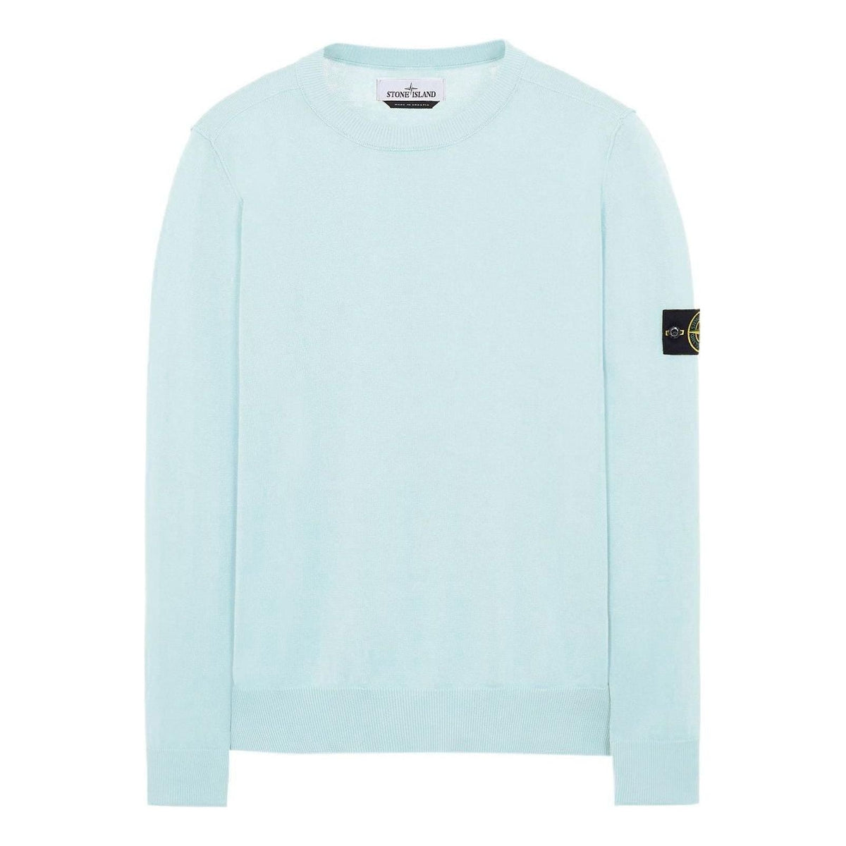STONE ISLAND Soft Cotton Crewneck Knit 'Aqua' 7615540B2-V0044