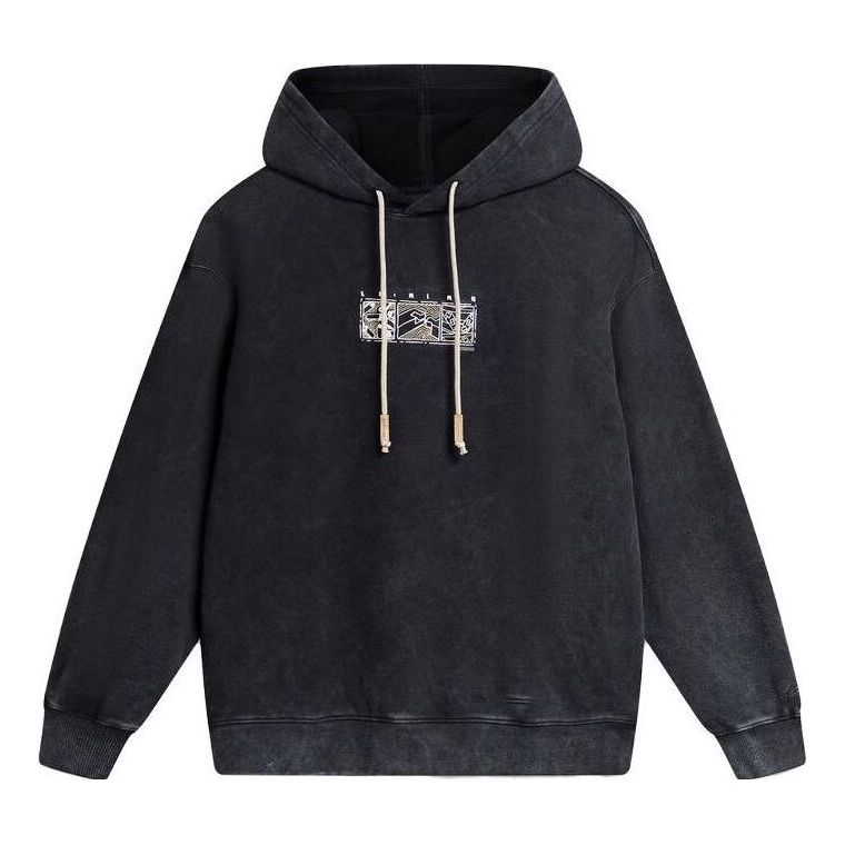 Li-Ning Chinese Color Graphic Hoodie 'Washed Black' AWDT905-2