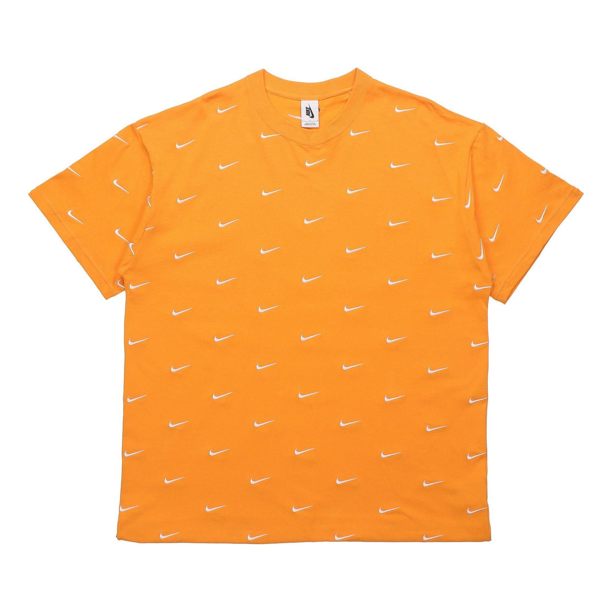 Men's Nike Nrg Swoosh Logo Tee Full Print logo Embroidered Short Sleeve Yellow T-Shirt CK4094-886