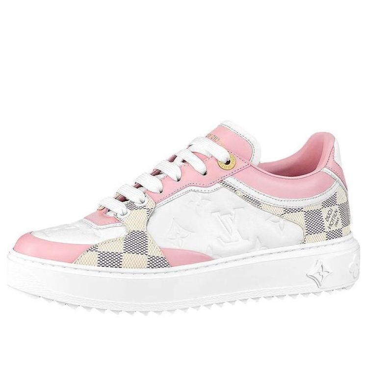 (WMNS) LOUIS VUITTON Time Out Sneakers 'White with Plaid and Logo Monogram' 1A9PYU