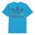 Men's adidas originals x PALACE Crossover SS22 Back Logo Printing Short Sleeve Blue T-Shirt HM9199