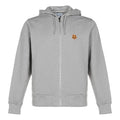 Men's KENZO FW20 Small Tiger Head Pattern Cotton Hooded Zipper Sports Light Grey FA65BL7214MD-94