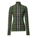 Burberry Checked Intarsia High Collar Swea Green 80411341