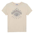 KENZO FW20 Cotton Eye Pattern Round Neck Short Sleeve Cream Yellow T-Shirt FA62TS8454YD-03