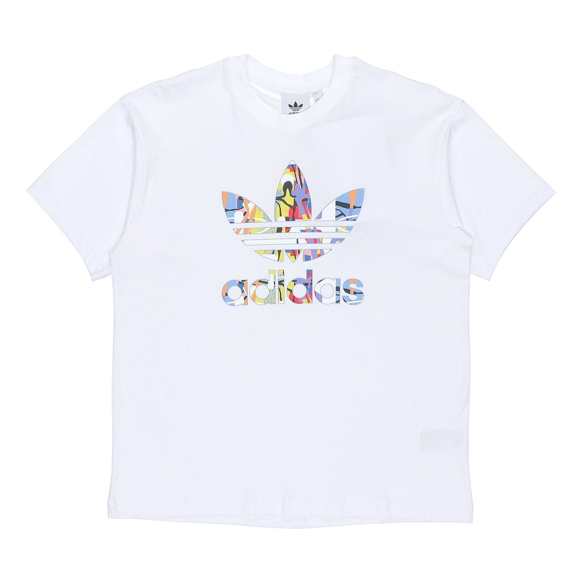 adidas originals Love Unites Tre Casual Breathable Fabric Multi-Color Logo Sport Short Sleeve White HE2519