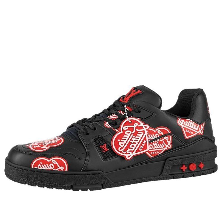 LOUIS VUITTON x Nigo Trainers 'Black with Red Logo Hearts' 1A9JAZ