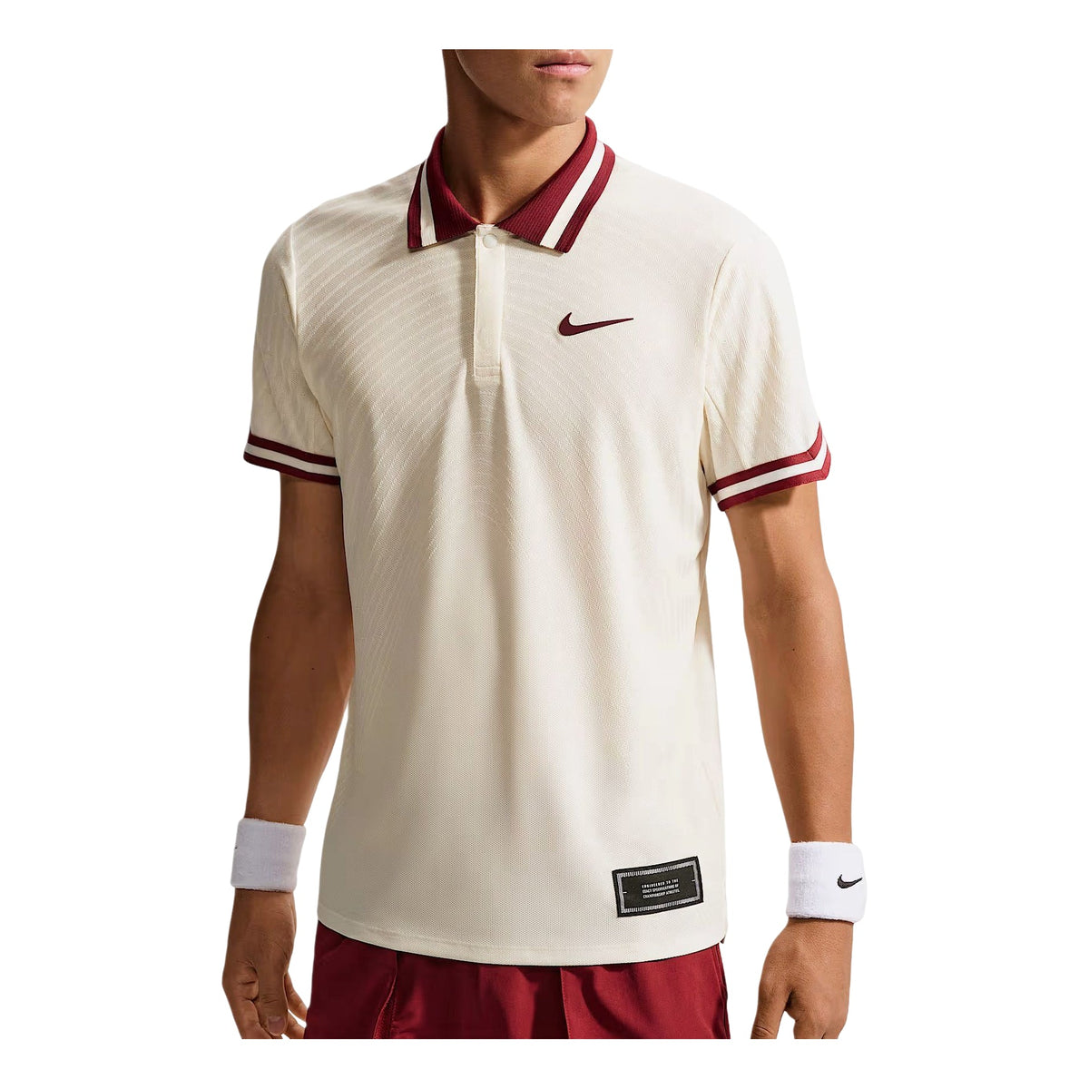 Nike Court Slam x Jannik Sinner Aero-FIT Polo Shirt Asia Sizing 'Pale Ivory White Team Red' IM6608-110