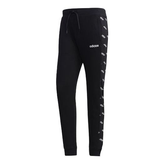 adidas Printing Splicing Knit Bundle Feet Sports Pants Black FM6076