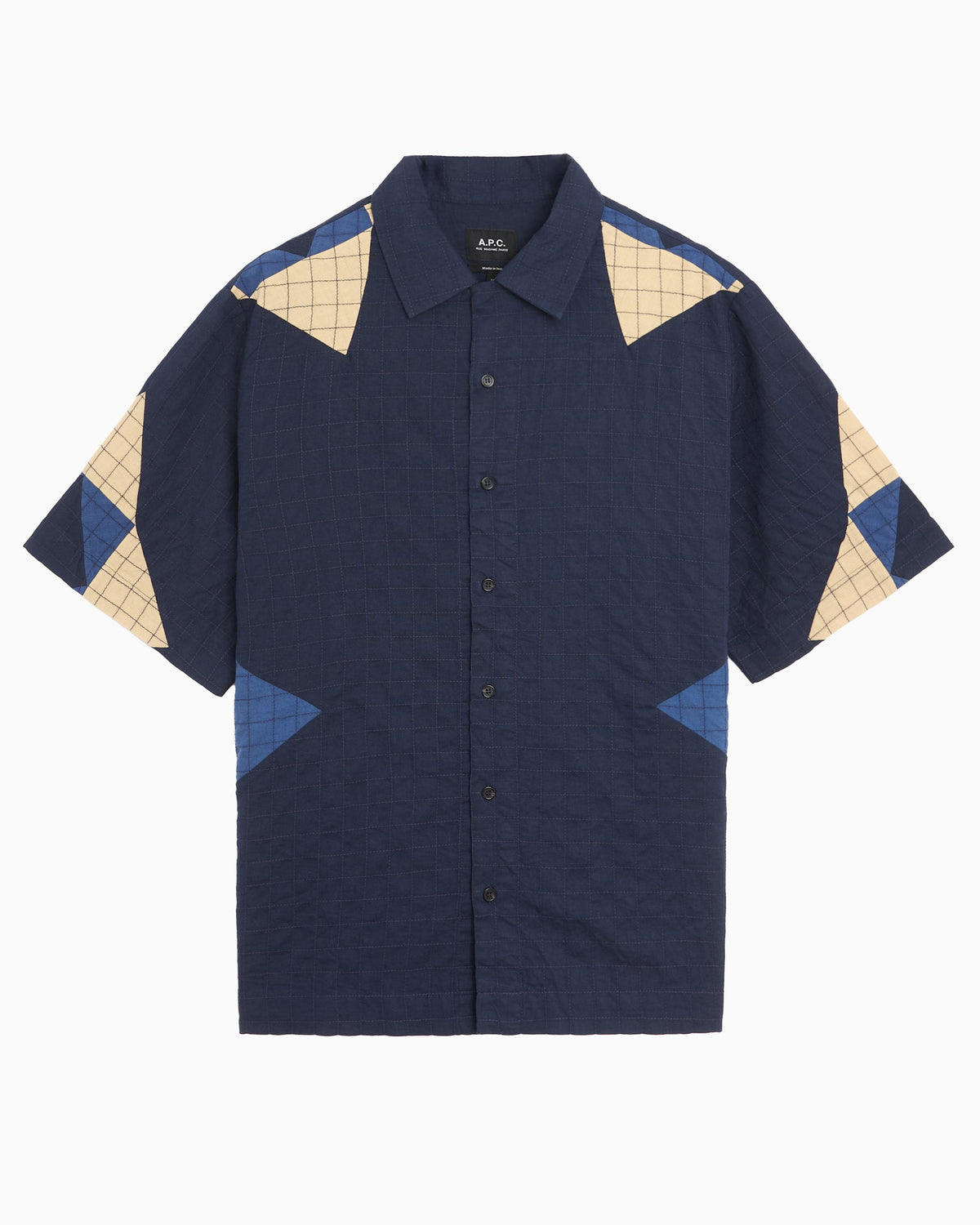 Camisa Relaxed de manga corta A.P.C. Patchwork para hombre